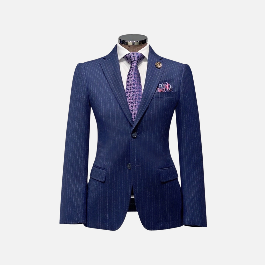 Daspin Pinstriped Wool Suit - My Men's Shop