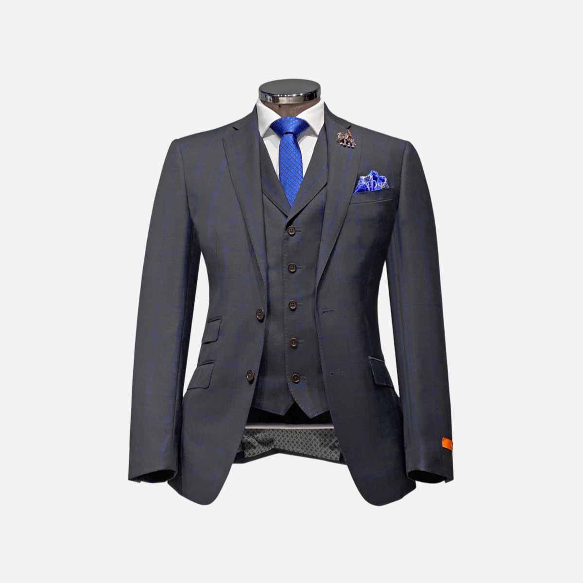 Vedrillo Windowpane Vested Suit - My Men's Shop