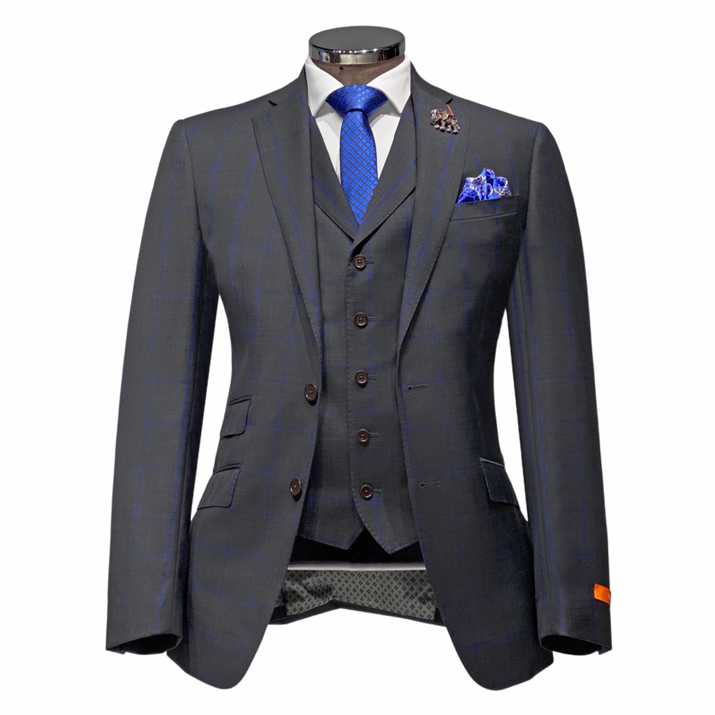 Vedrillo Windowpane Vested Suit - My Men's Shop