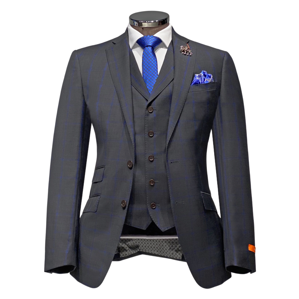 Vedrillo Windowpane Vested Suit - My Men's Shop