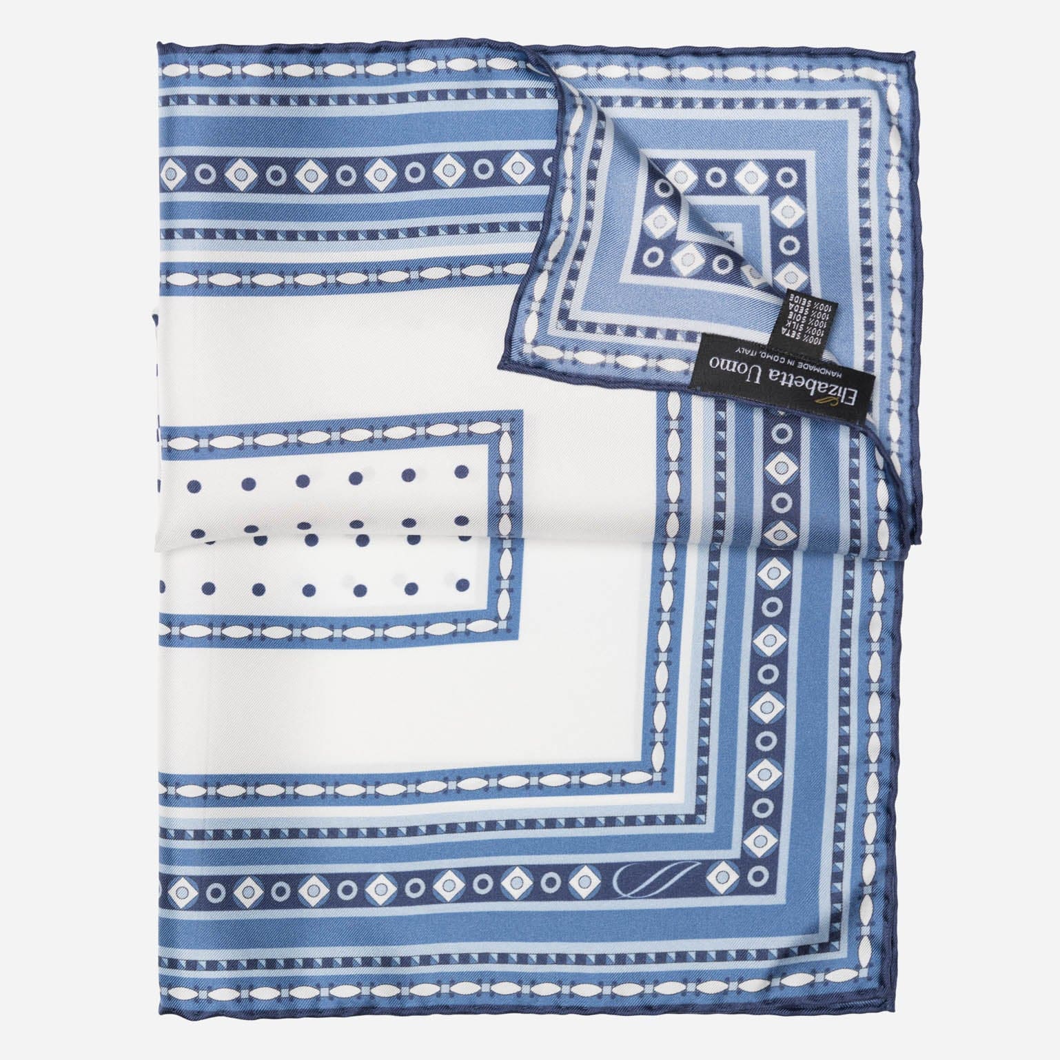 Pois - Silk Pocket Square - Blue - My Men's Shop