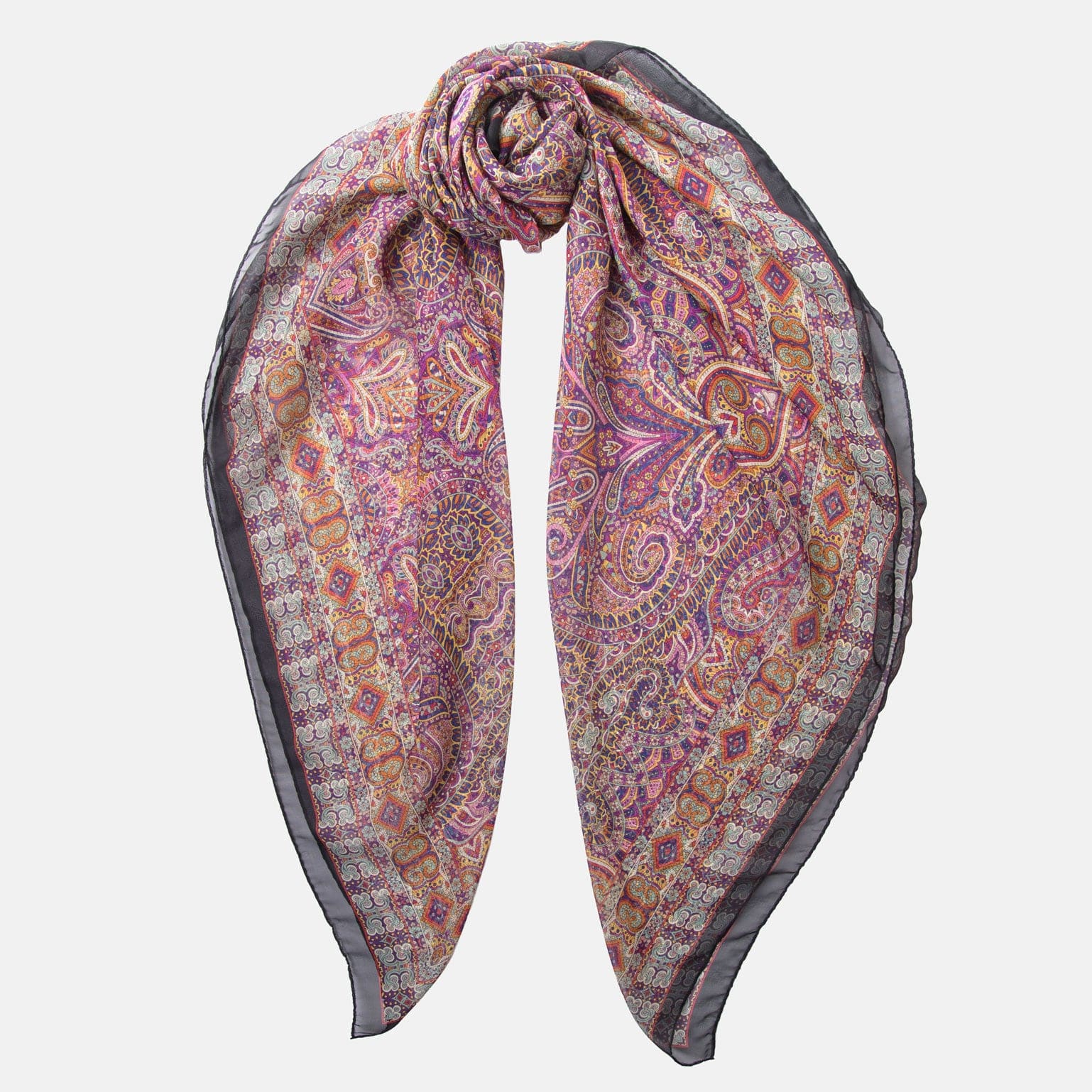 Ambra - Silk Scarf Shawl - Multicolored
