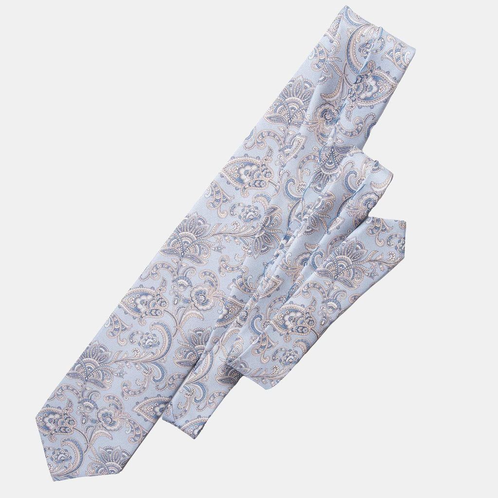 Novara - Printed Silk Tie - Sky Blue - My Men's Shop