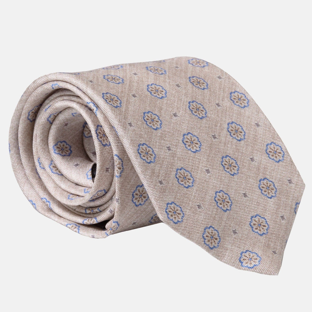 Antinori - Printed Silk Tie - Beige - My Men's Shop