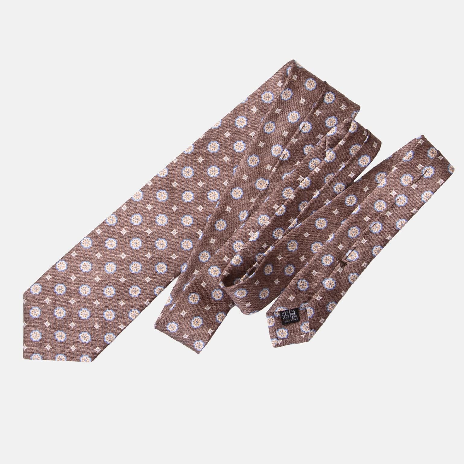 Antinori - Printed Silk Tie - Brown - My Men's Shop