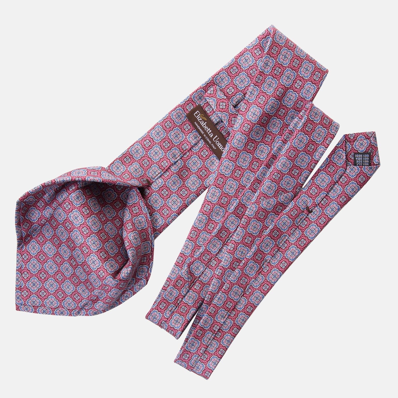 Veneto - Printed Silk Tie - Claret Red - My Men's Shop
