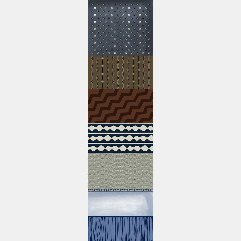 Atri - Long Silk Scarf- Blue