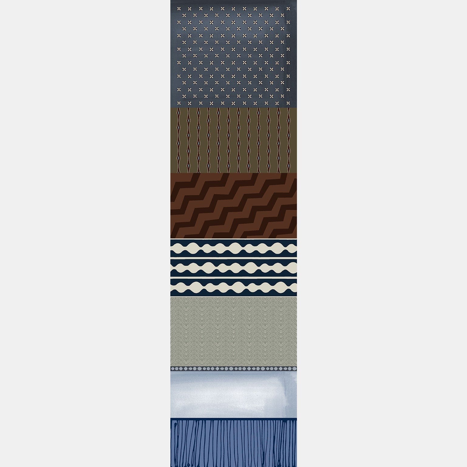 Atri - Long Silk Scarf- Blue