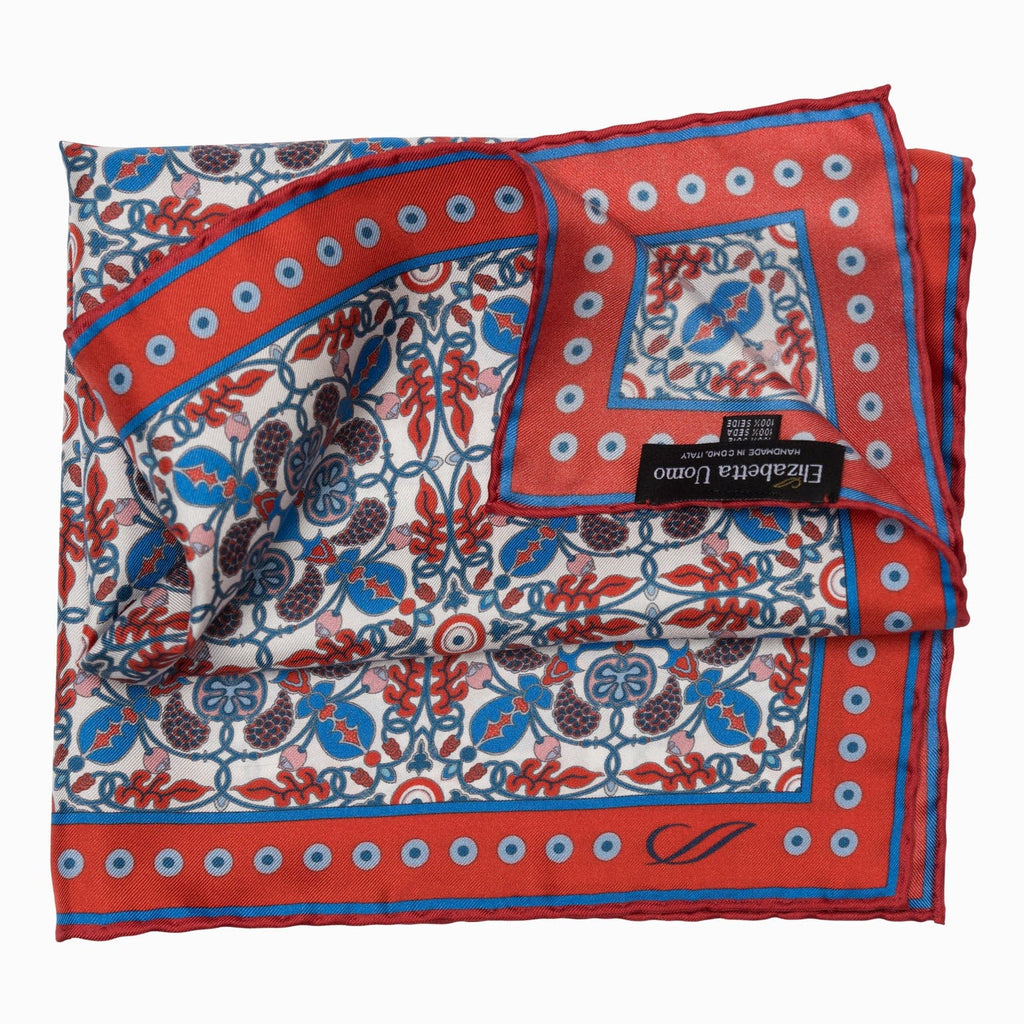 Nebbiolo - Silk Pocket Square - Red