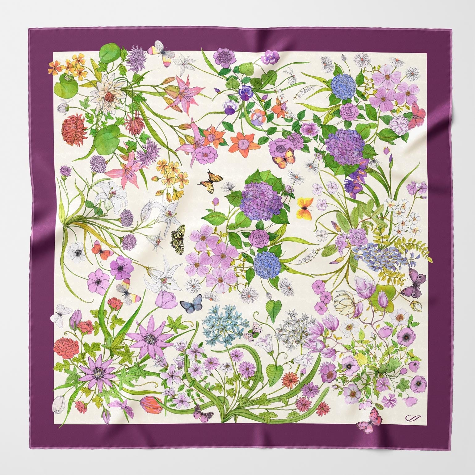 Flora - Silk Foulard - Berry - My Men's Shop