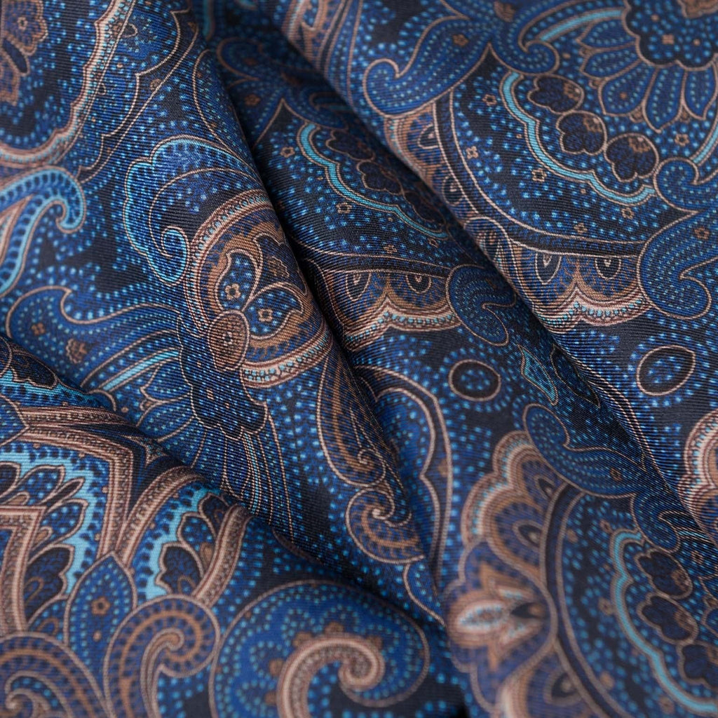 Ferrara - Silk Scarf - Blue & Brown - My Men's Shop