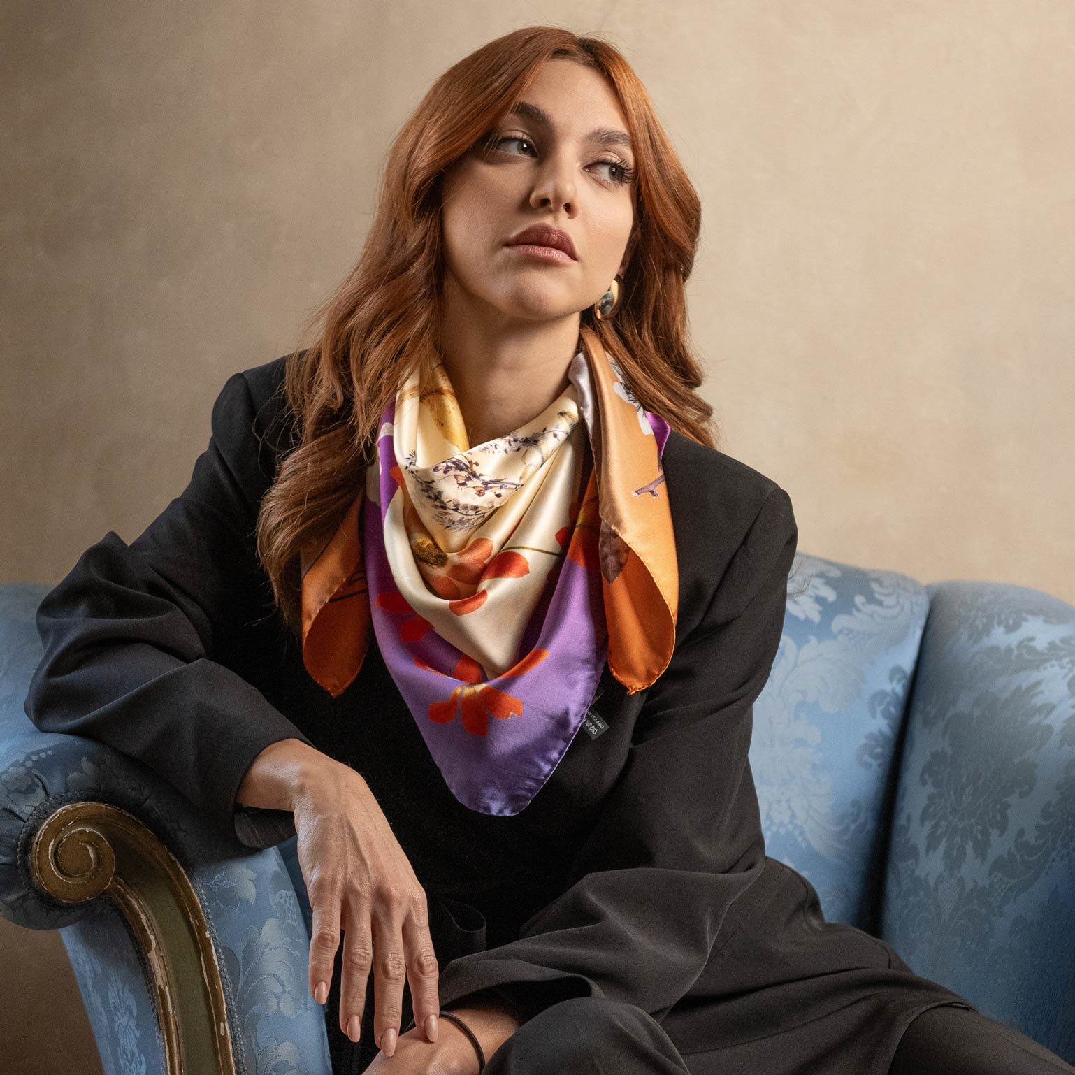 Cristina - Silk Foulard - Champagne - My Men's Shop