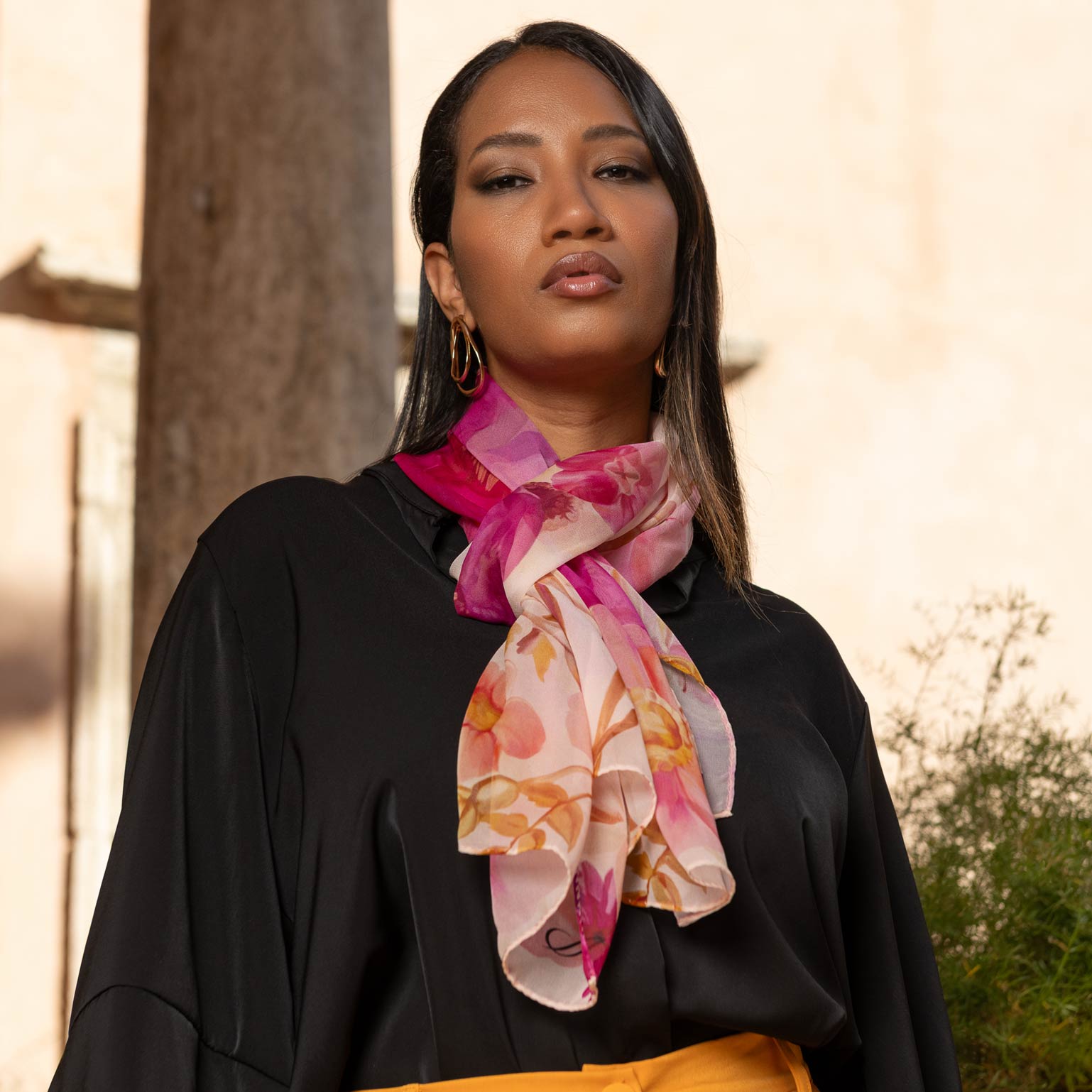 Campo de' Fiori - Long Silk Scarf - Pink - My Men's Shop