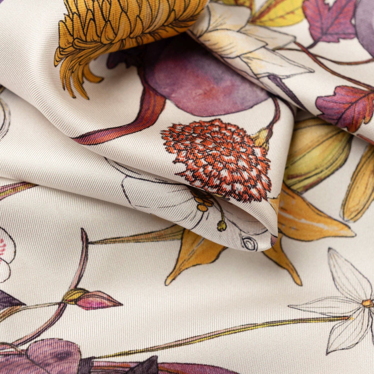 Flora - Silk Foulard - Violet - My Men's Shop