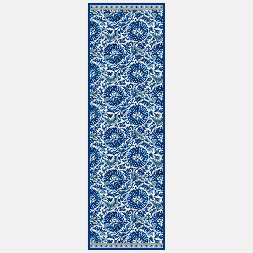 Rosalba - Long Silk Scarf - Blue