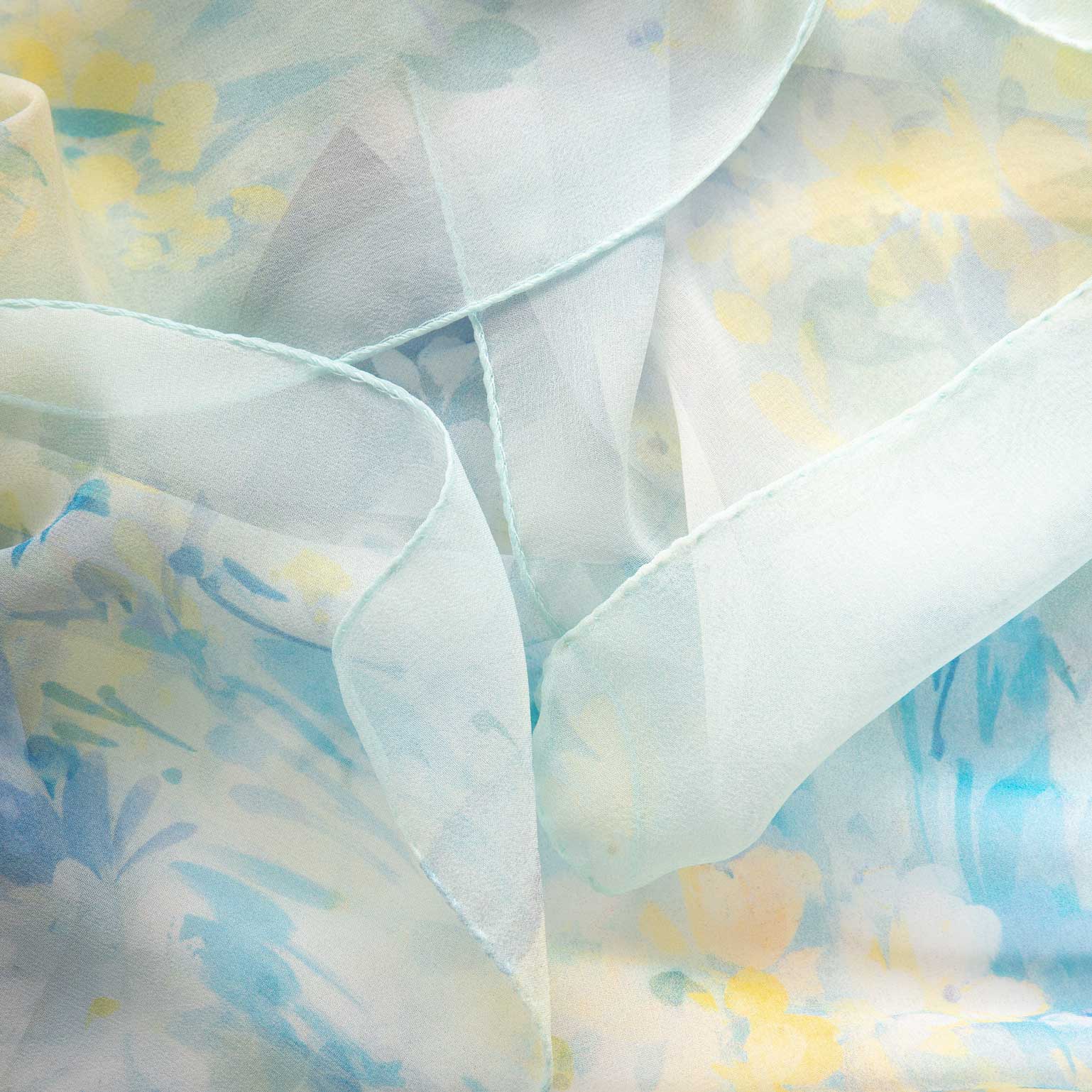 Meadow - Long Silk Scarf - Sky Blue