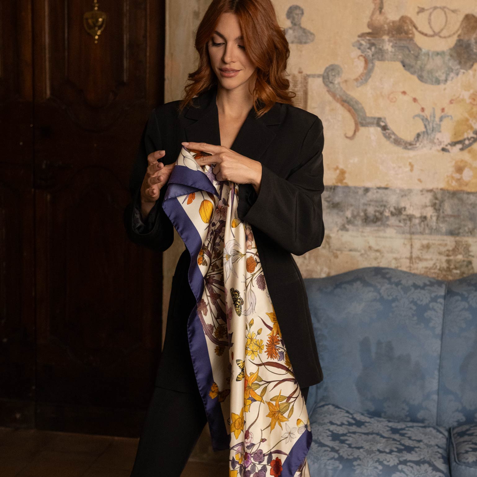 Flora - Silk Foulard - Violet - My Men's Shop