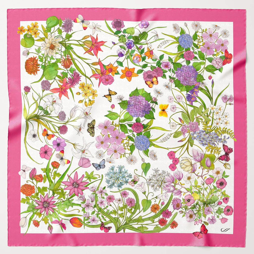 Flora - Silk Foulard - Pink - My Men's Shop