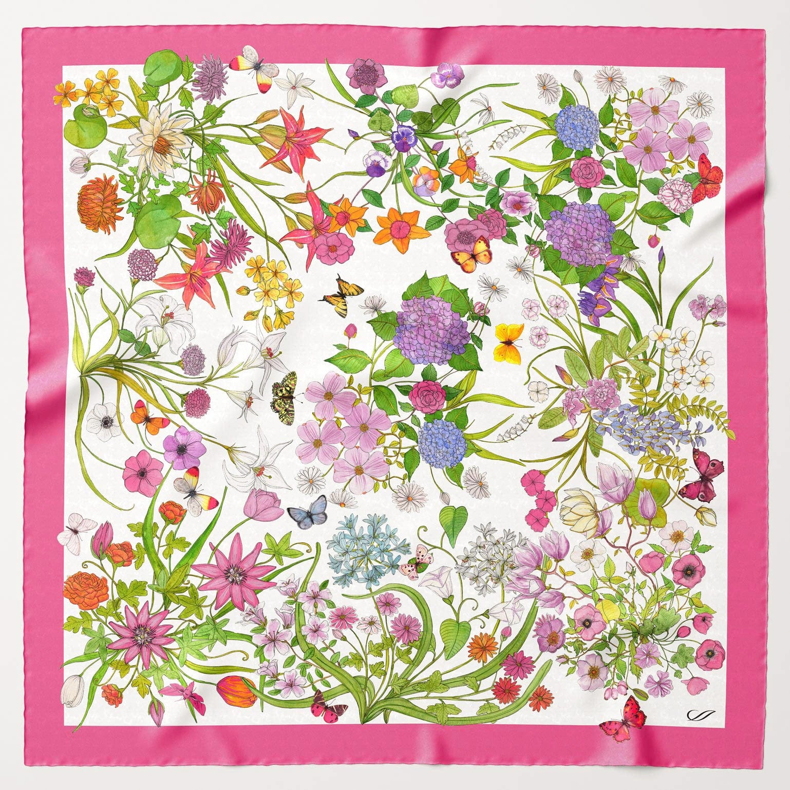 Flora - Silk Foulard - Pink - My Men's Shop
