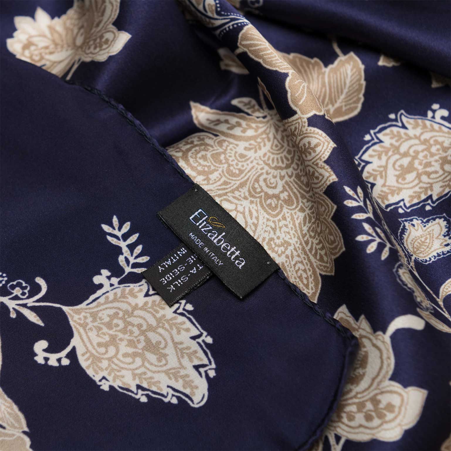 Esmeralda - Silk Scarf Shawl - Midnight Blue & Gold - My Men's Shop