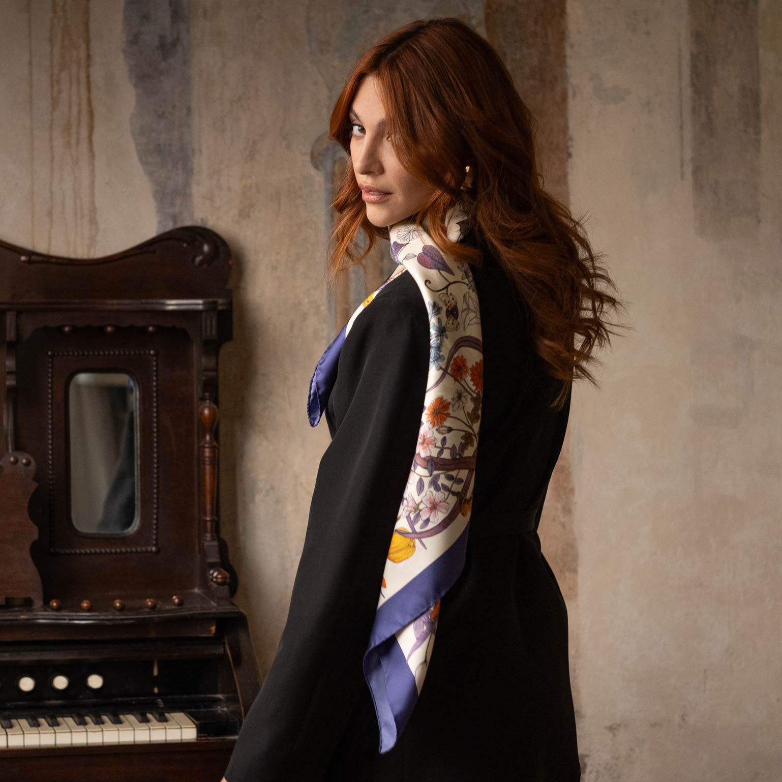 Flora - Silk Foulard - Violet - My Men's Shop