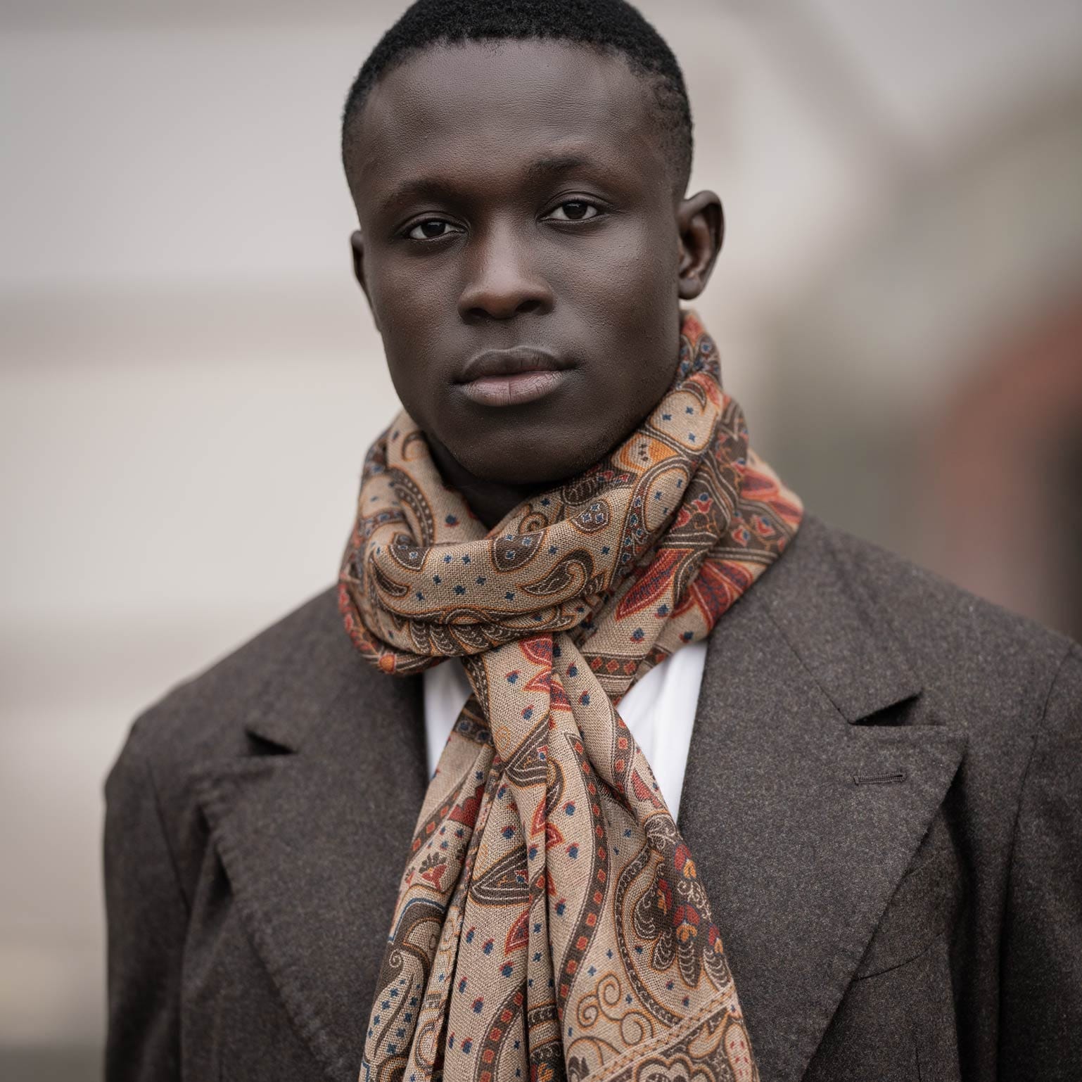 Uffizi - Wool Scarf - Travertine Beige - My Men's Shop