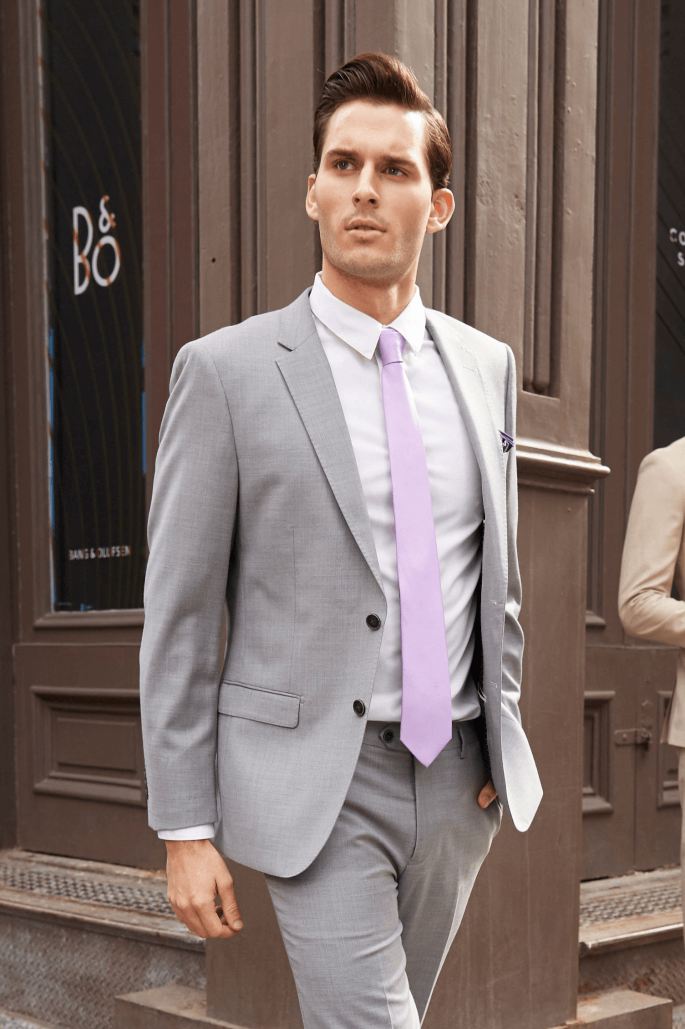 Lite Grey Suit Made From 100% Merino Wool - My Men's Shop