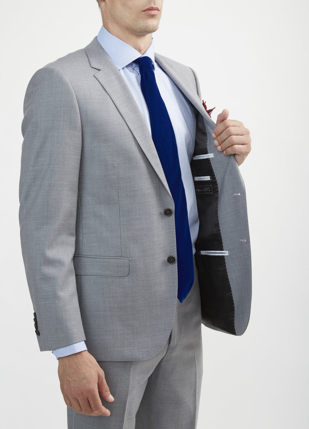 Lite Grey Suit Made From 100% Merino Wool - My Men's Shop