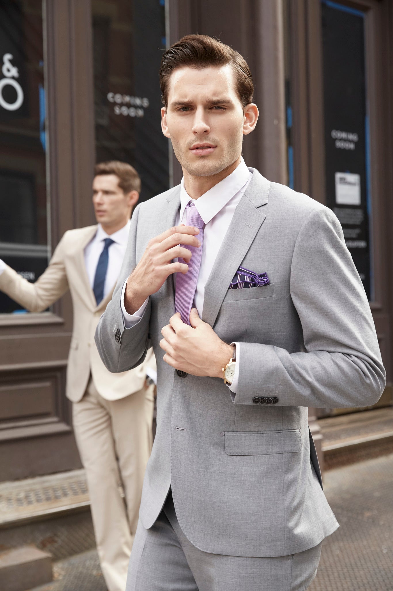 Lite Grey Suit Made From 100% Merino Wool - My Men's Shop