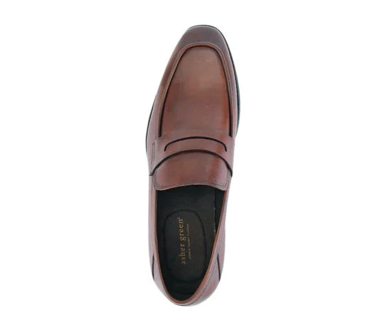 ASHER GREEN LEATHER PENNY LOAFER AG1295 - My Men's Shop