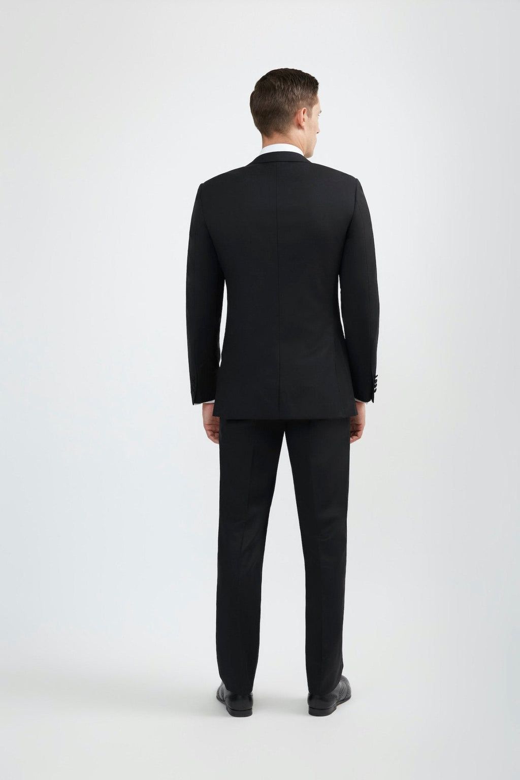 Luxurious 100% Super Fine Wool Black Peak Lapel Tuxedo - My Men's Shop