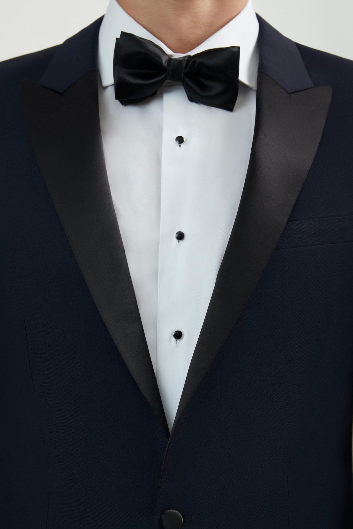 Luxurious 100% Super Fine Wool Italian Navy Blue Peak Lapel Tuxedo - My Men's Shop