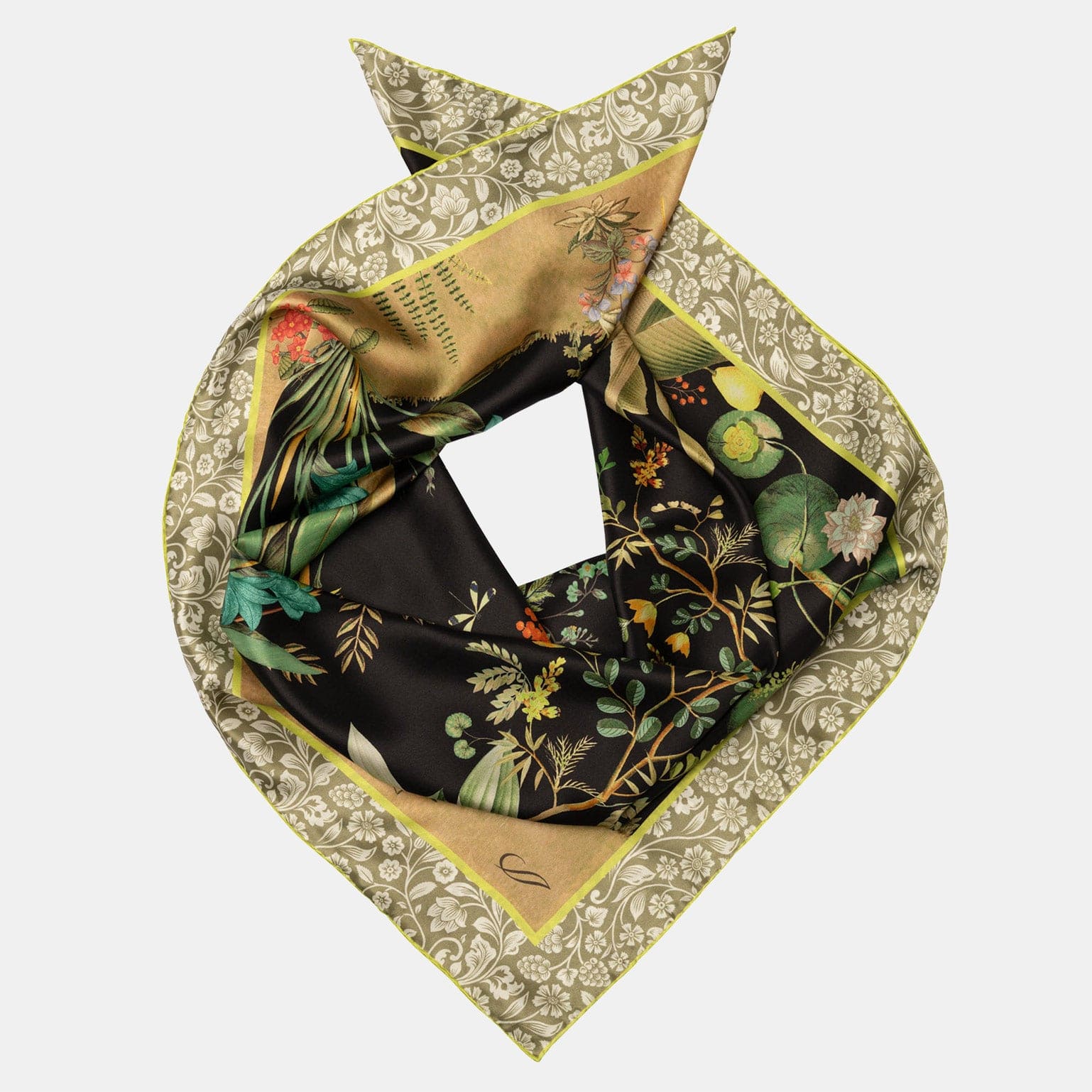 Fantasia - Silk Foulard - Black - My Men's Shop