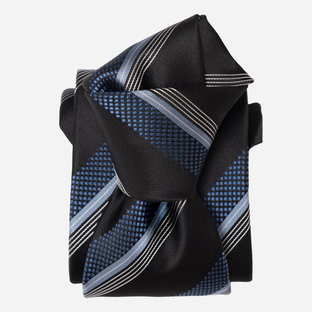 Corso - Silk Jacquard Tie - Black & Blue