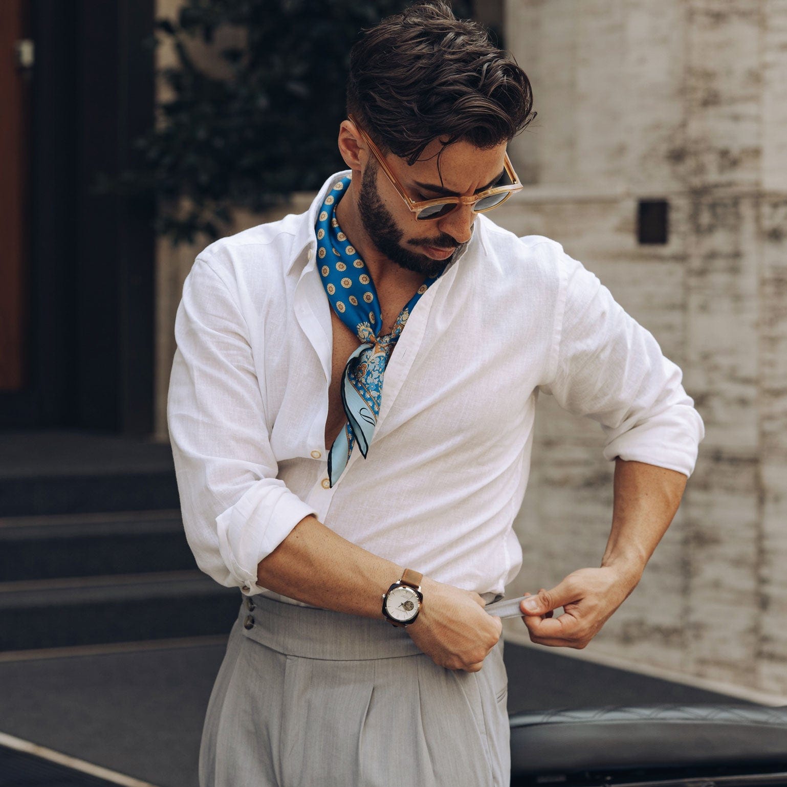 Filippo - Silk Neckerchief - Azure - My Men's Shop