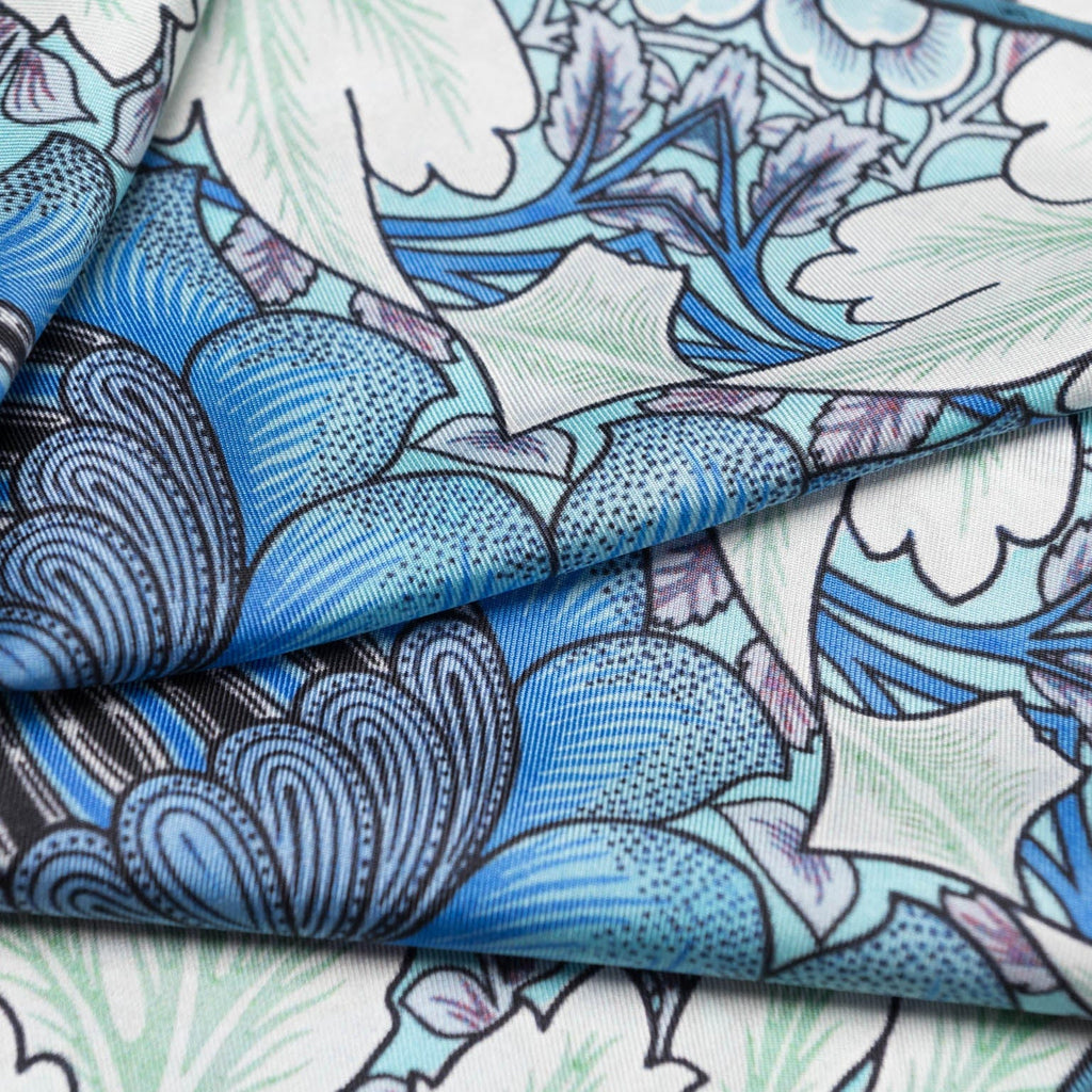 Londra - Silk Pocket Square - Blue and Mint - My Men's Shop