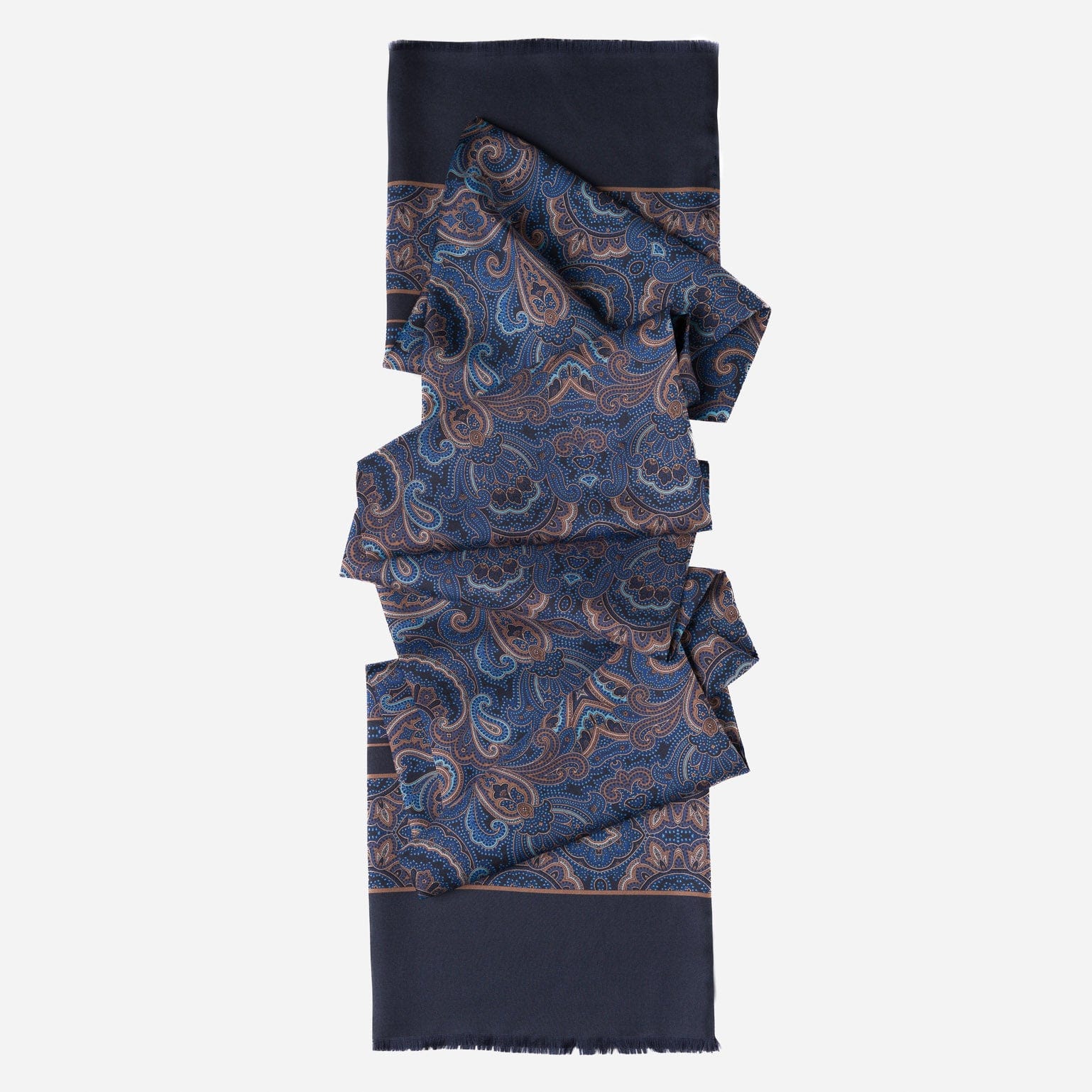 Ferrara - Silk Scarf - Blue & Brown - My Men's Shop