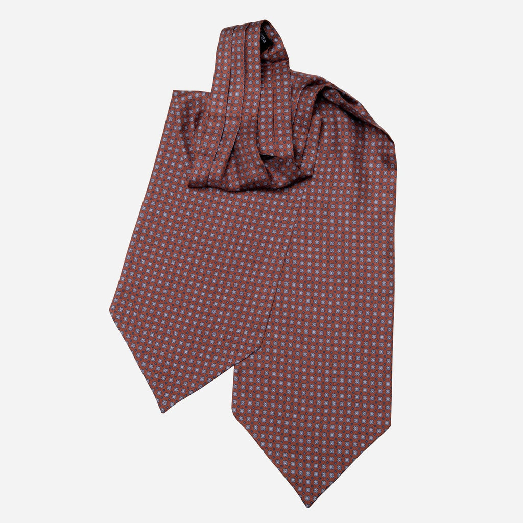 Navona - Silk Ascot Cravat Tie - Chocolate - My Men's Shop