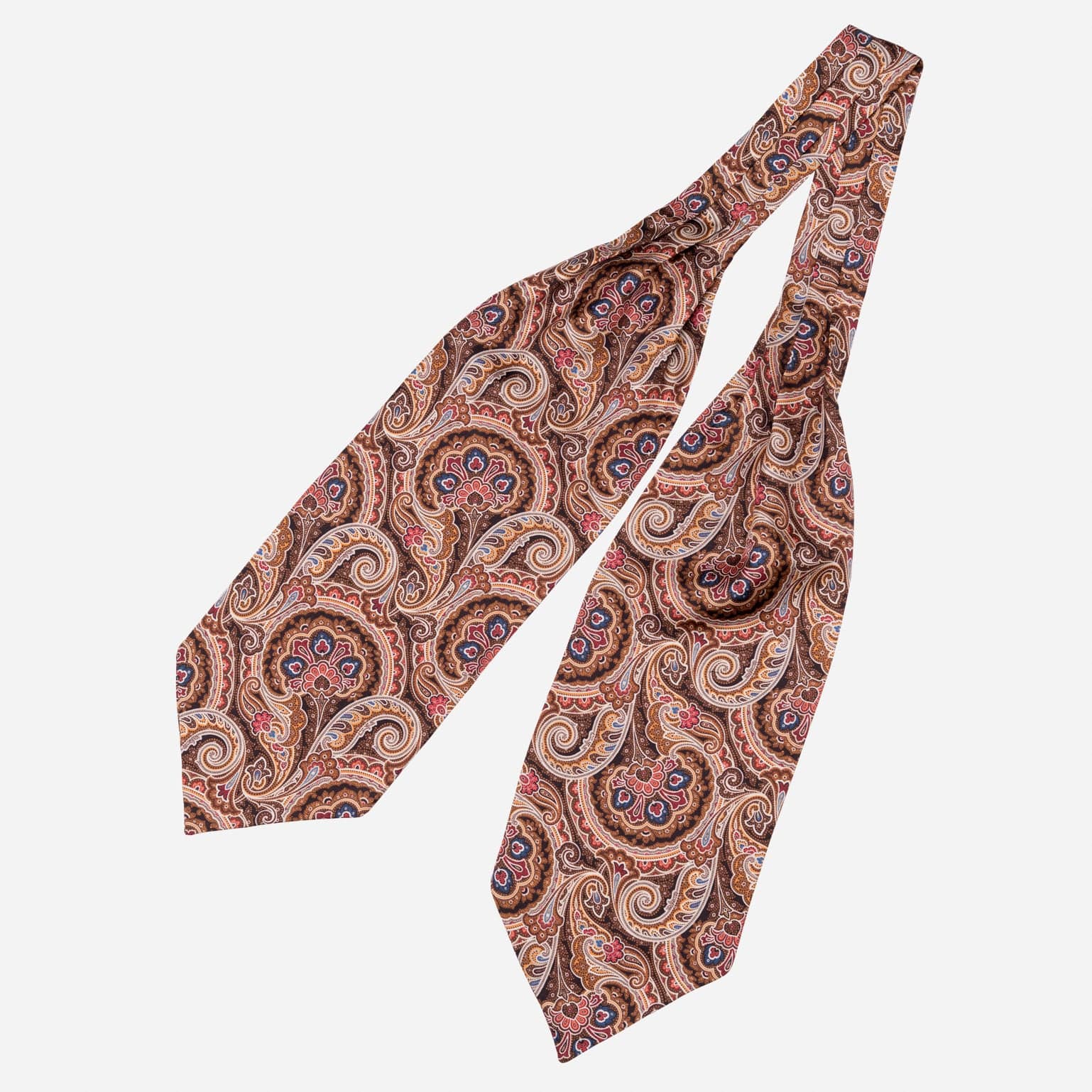 Bugatti - Silk Ascot Cravat Tie - Mahogany - My Men's Shop