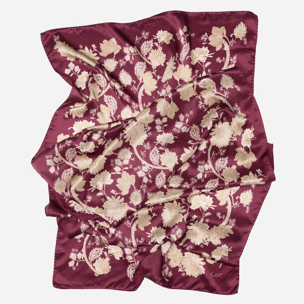 Esmeralda - Silk Scarf Shawl - Burgundy & Gold - My Men's Shop