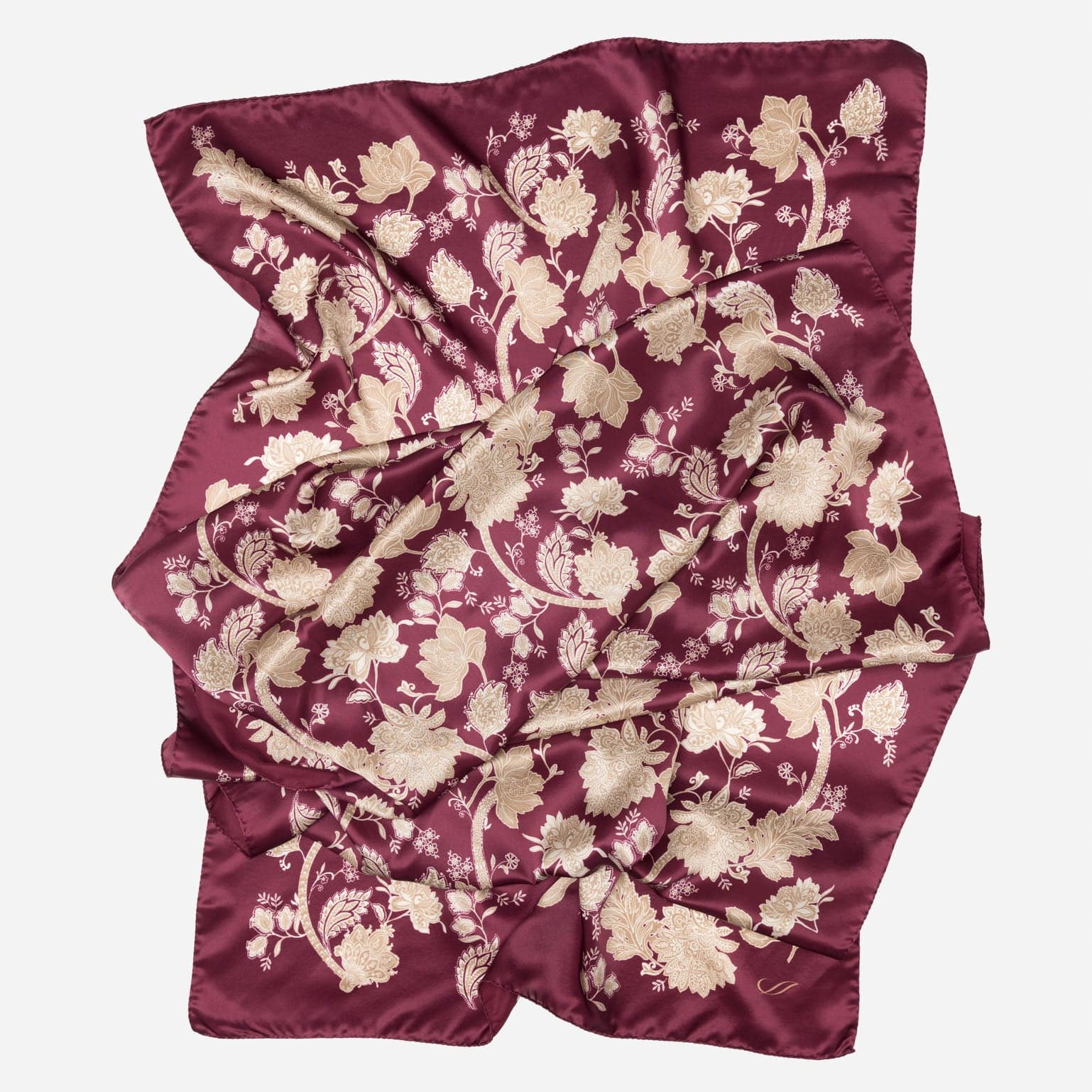 Esmeralda - Silk Scarf Shawl - Burgundy & Gold - My Men's Shop