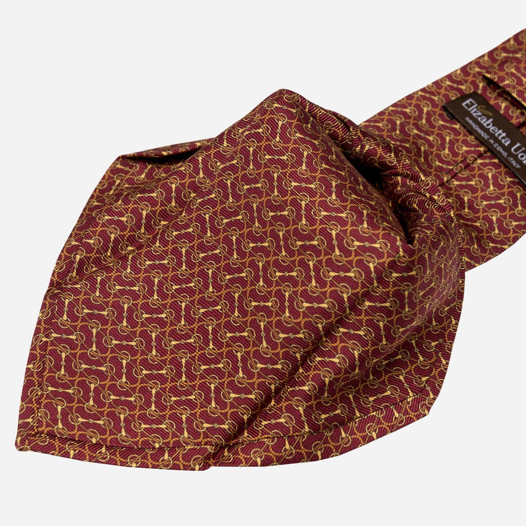 Palio - Printed Silk Tie - Burgundy - My Men's Shop