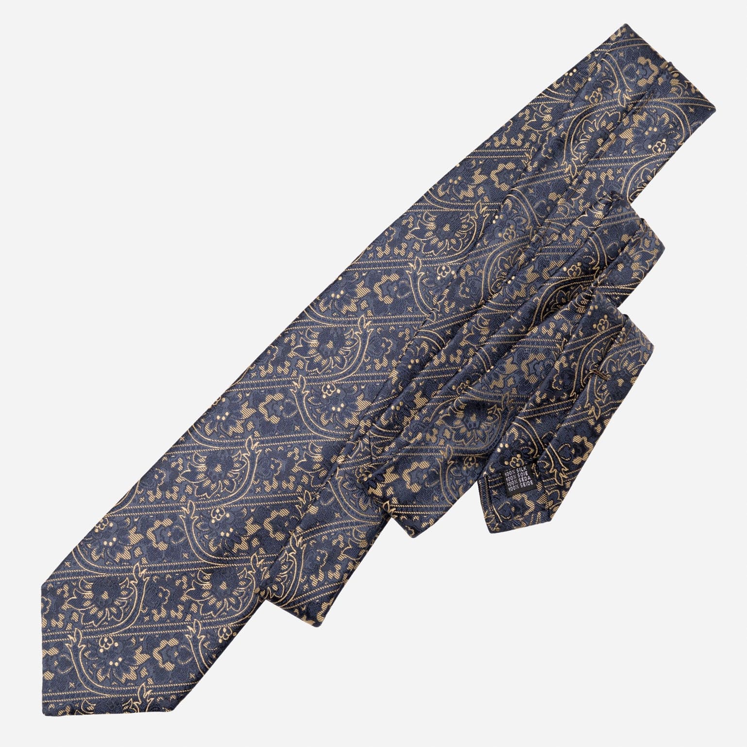 Caruso - Silk Jacquard Tie - Midnight Blue - My Men's Shop