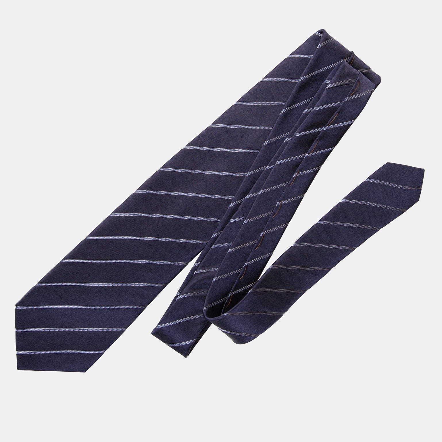 Esino - Silk Jacquard Tie - Midnight Blue and Silver - My Men's Shop