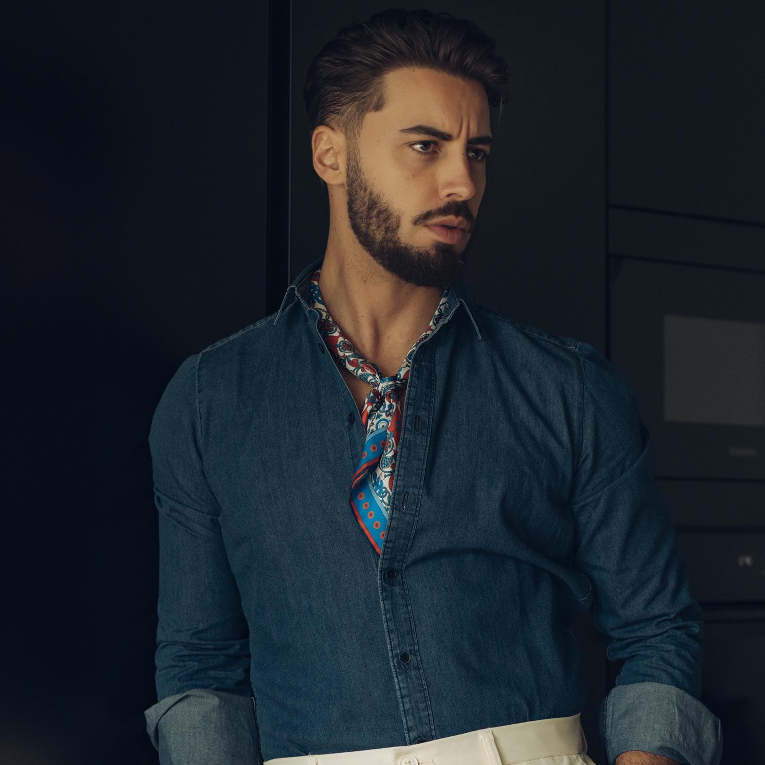 Barbaresco - Silk Neckerchief - Blue and Red - My Men's Shop