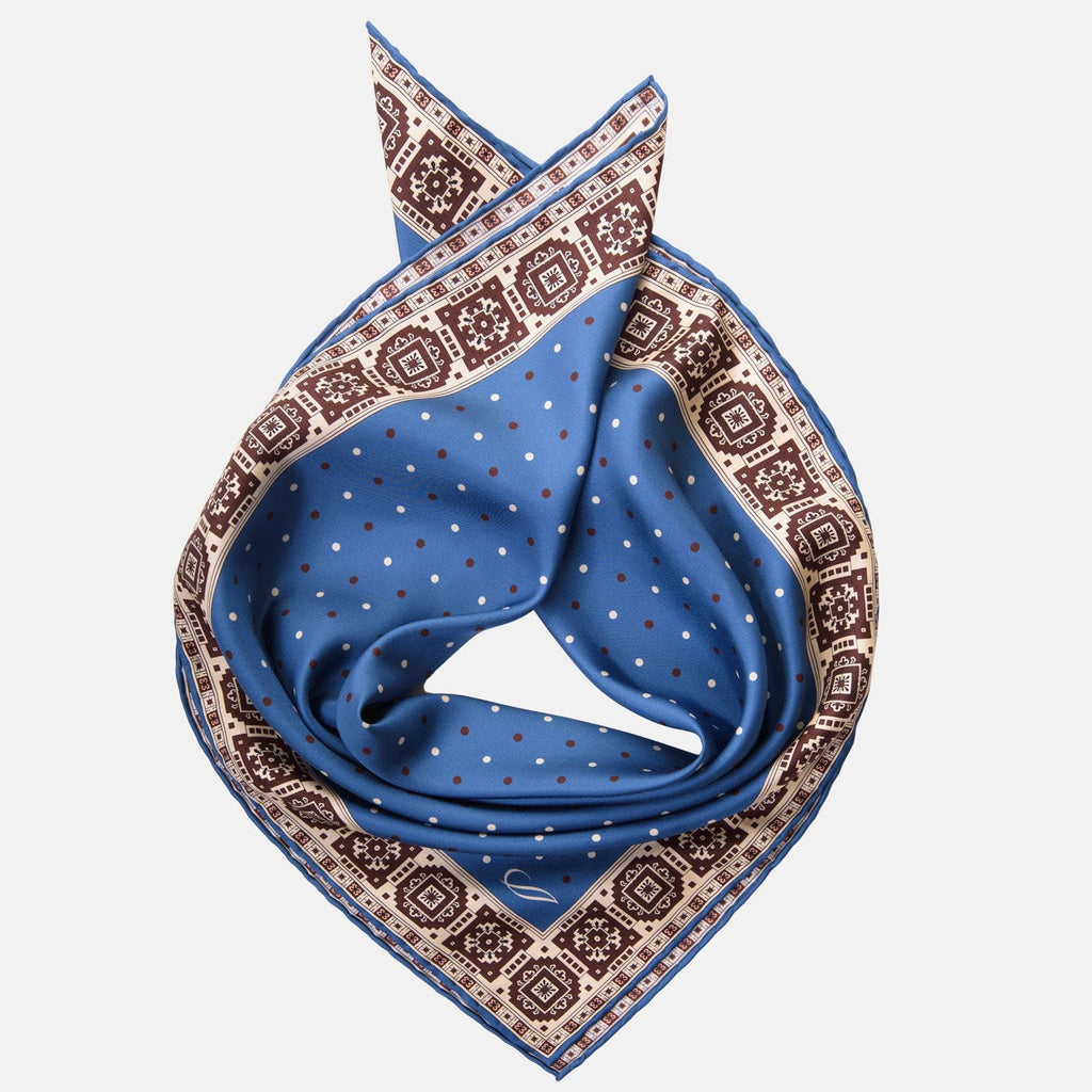 Bergamo - Silk Neckerchief - Blue - My Men's Shop