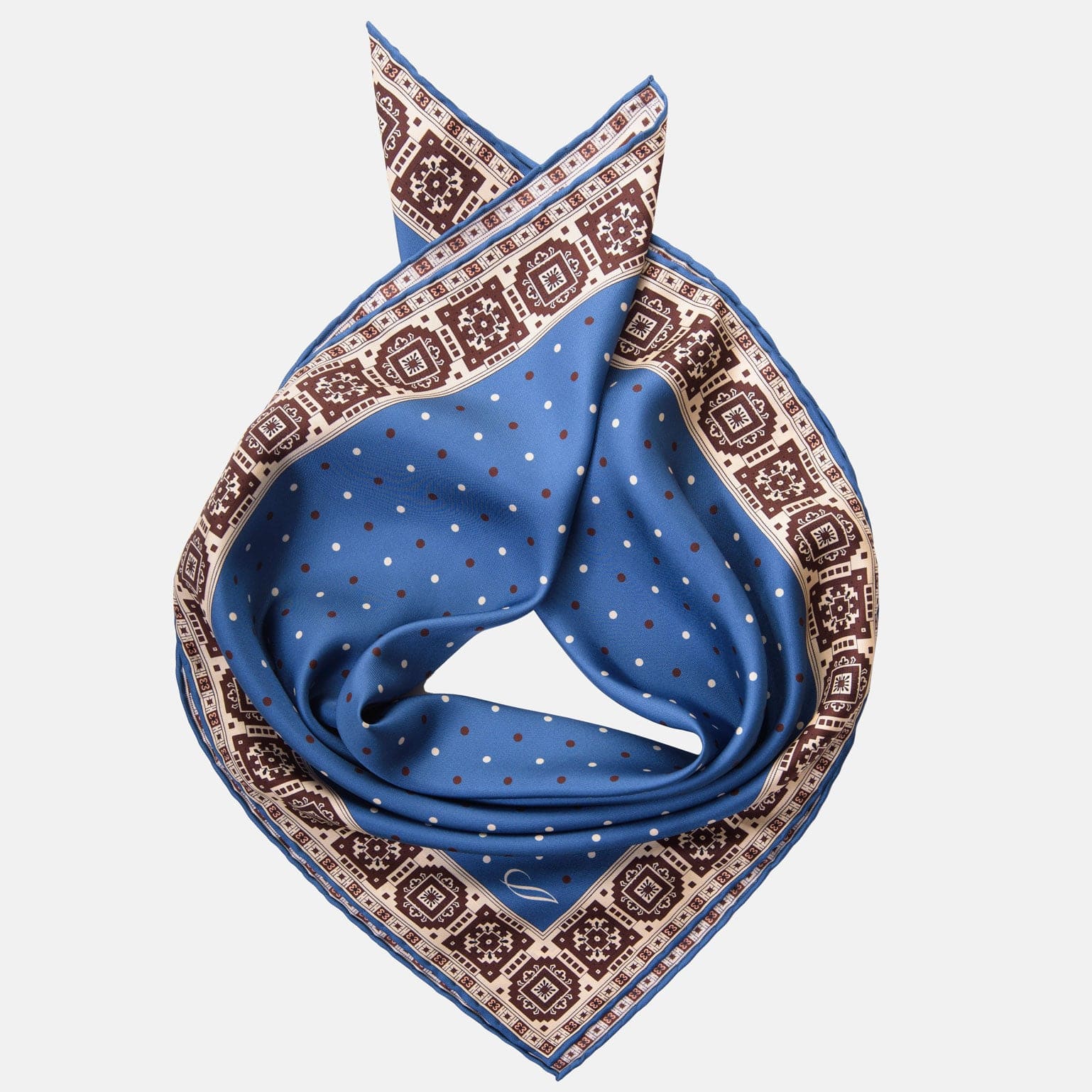 Bergamo - Silk Neckerchief - Blue - My Men's Shop