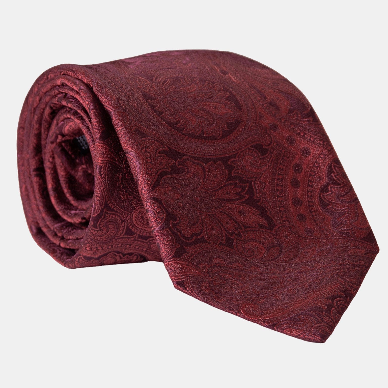 Vienna - Silk Jacquard Tie - Burgundy