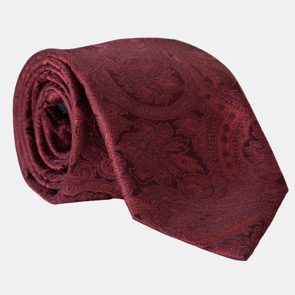 Vienna - Silk Jacquard Tie - Burgundy - My Men's Shop