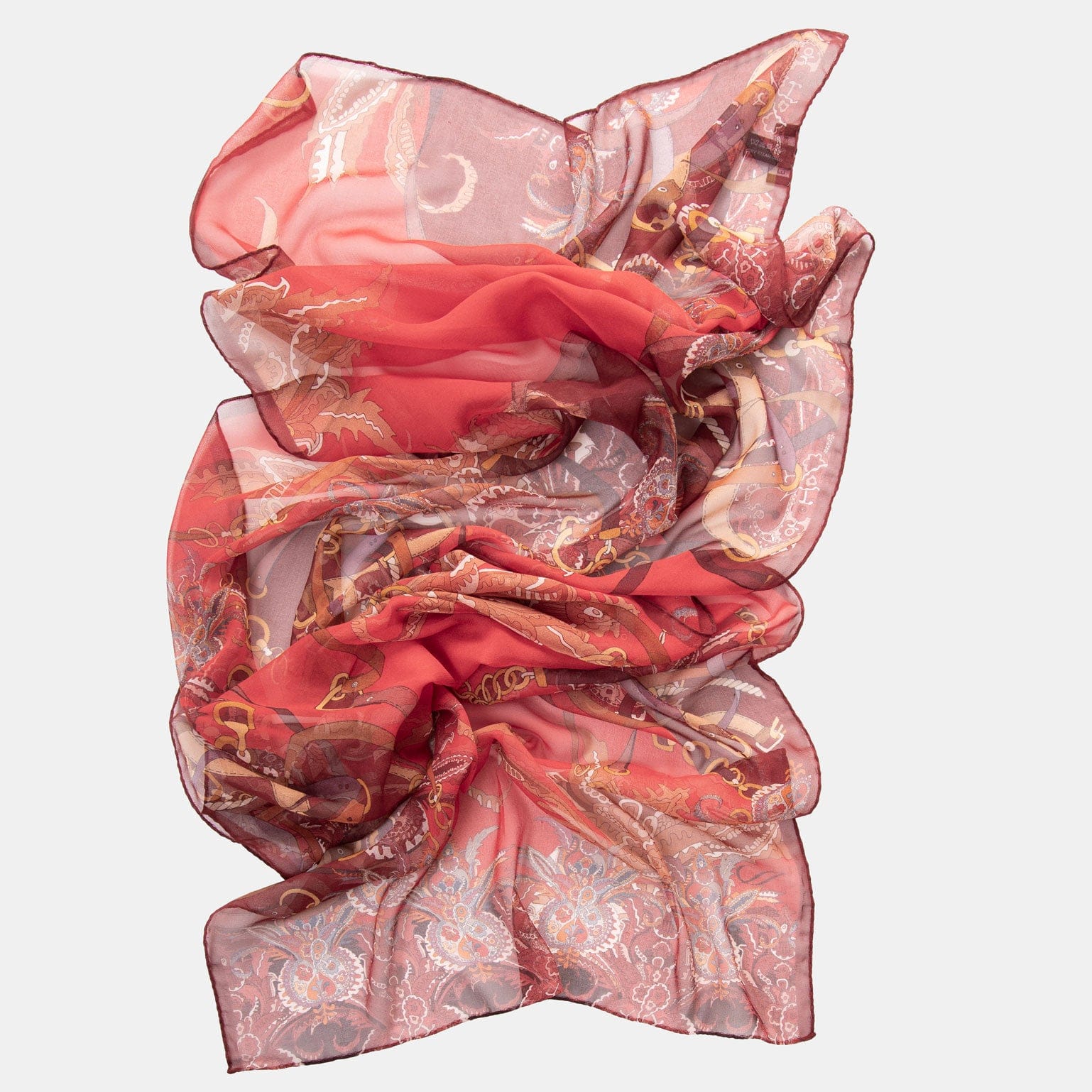 Alessandra - Long Silk Scarf - Red - My Men's Shop